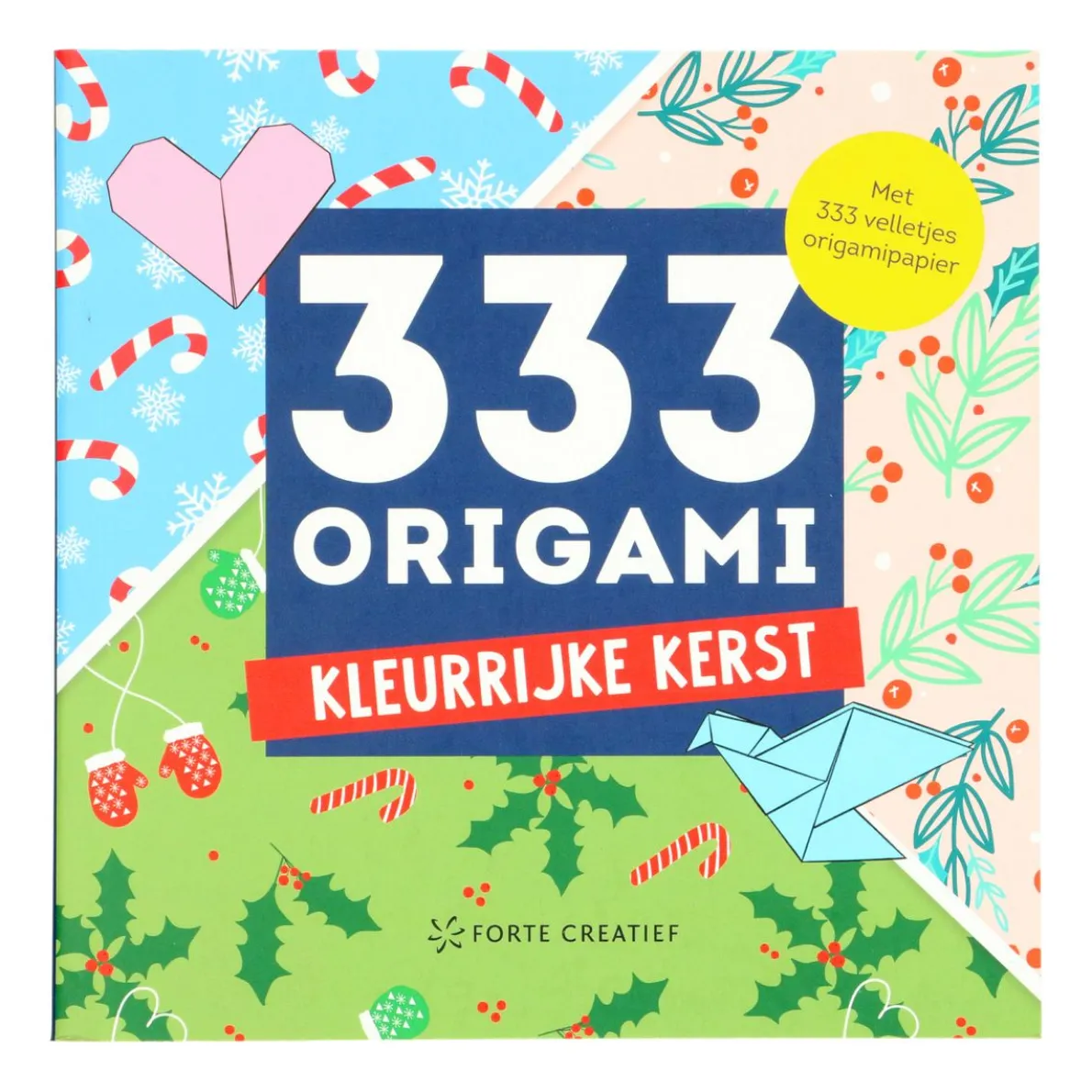 333 vellen origami papier, kleurrijke kerst