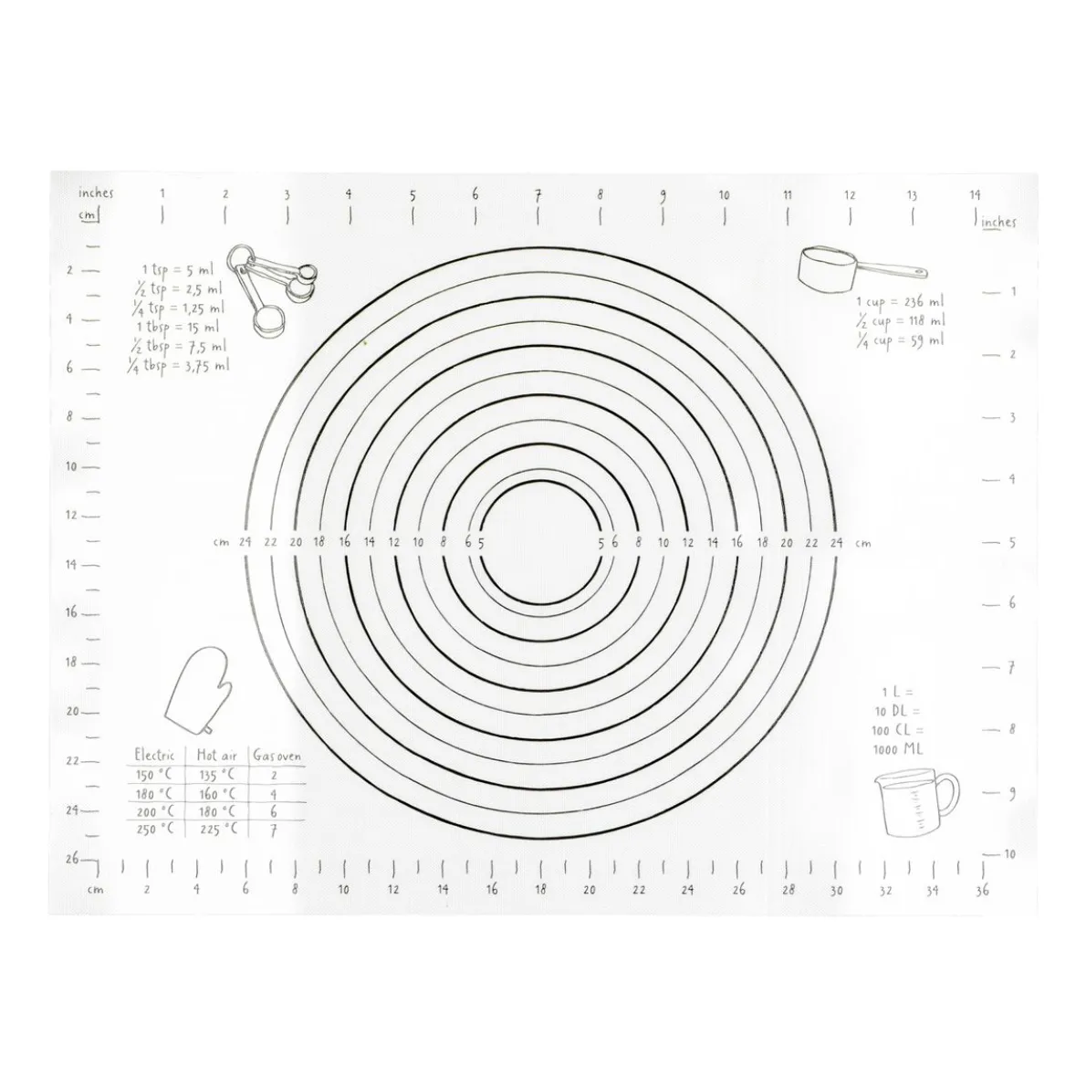 Bakmat met maataanduiding, siliconen, PFAS-vrij