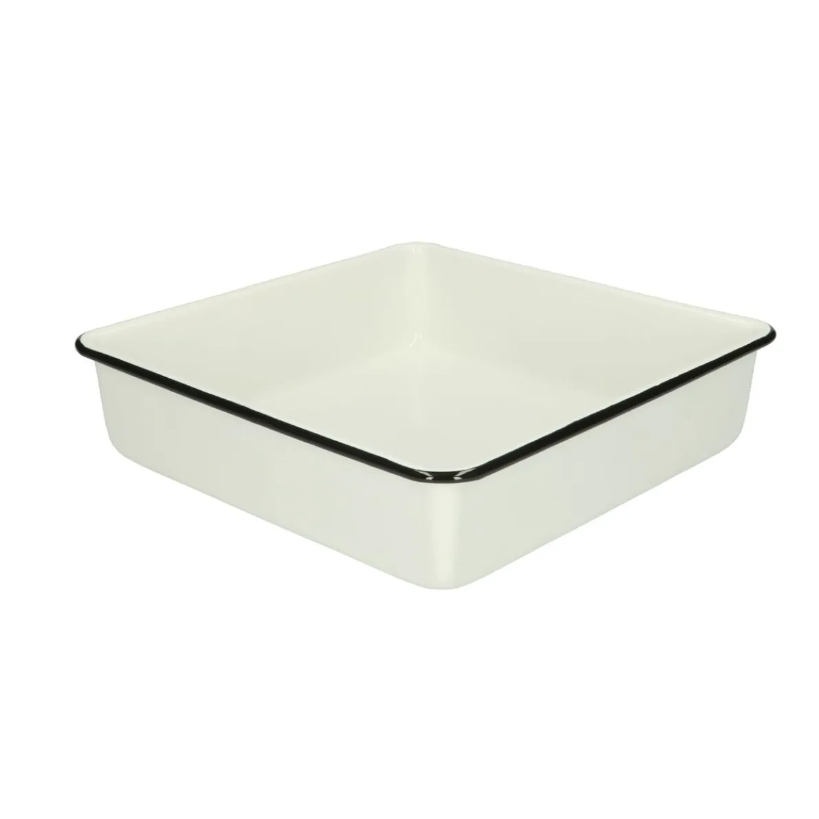 Bakvorm, emaille, zwart/wit, 25 x 25 cm