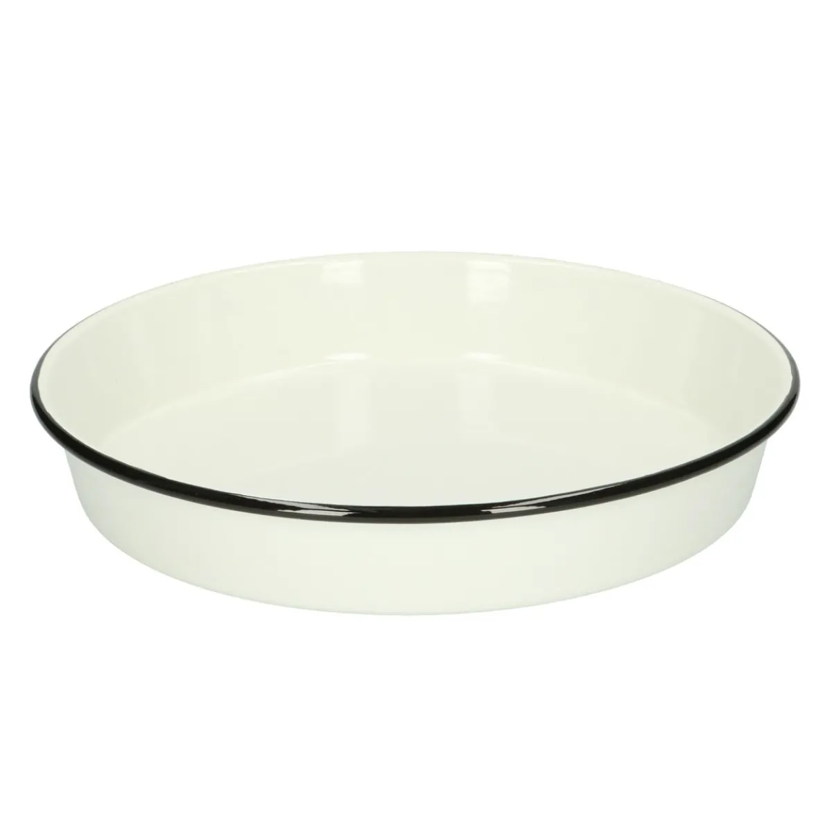 Bakvorm, emaille, zwart/wit, Ø 24 cm