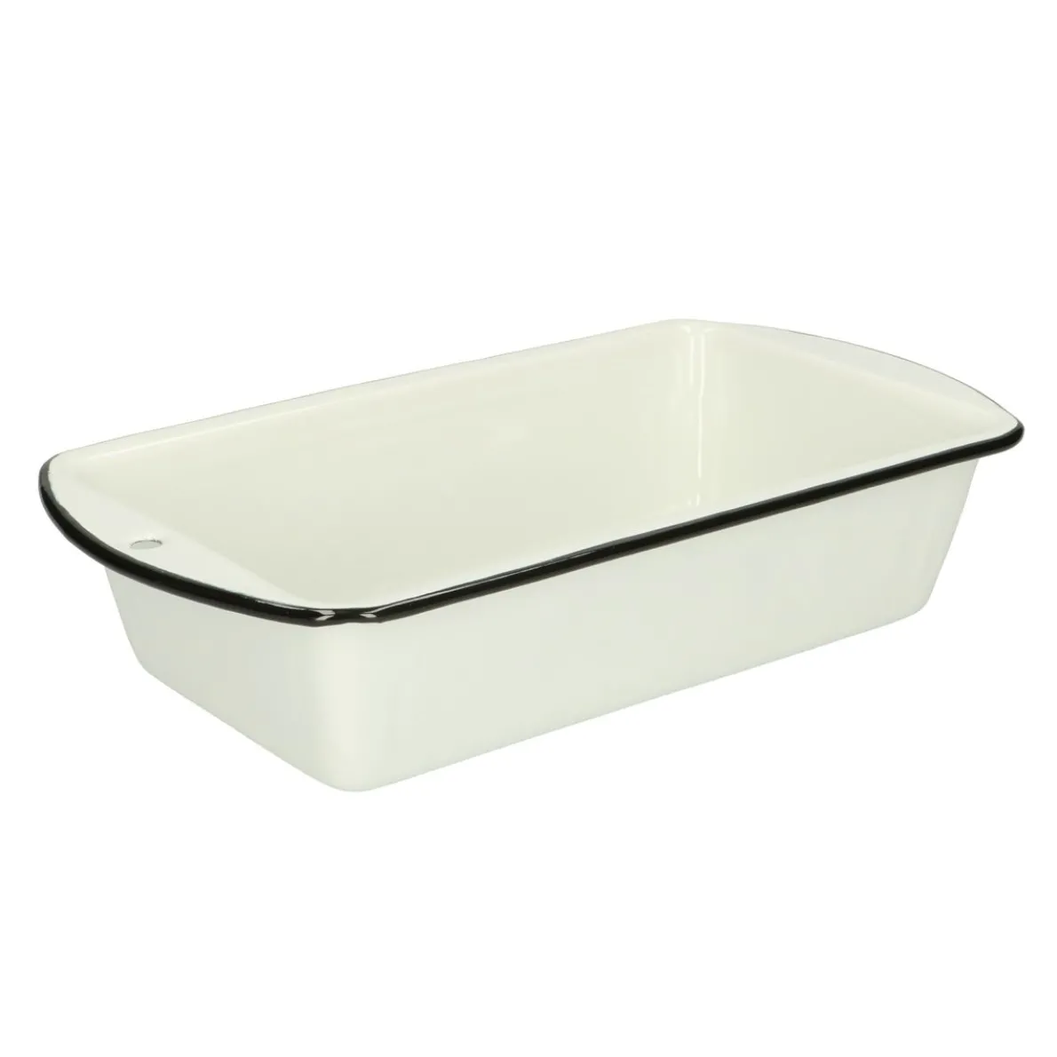 Bakvorm, emaille, zwart/wit, 15 x 28 cm