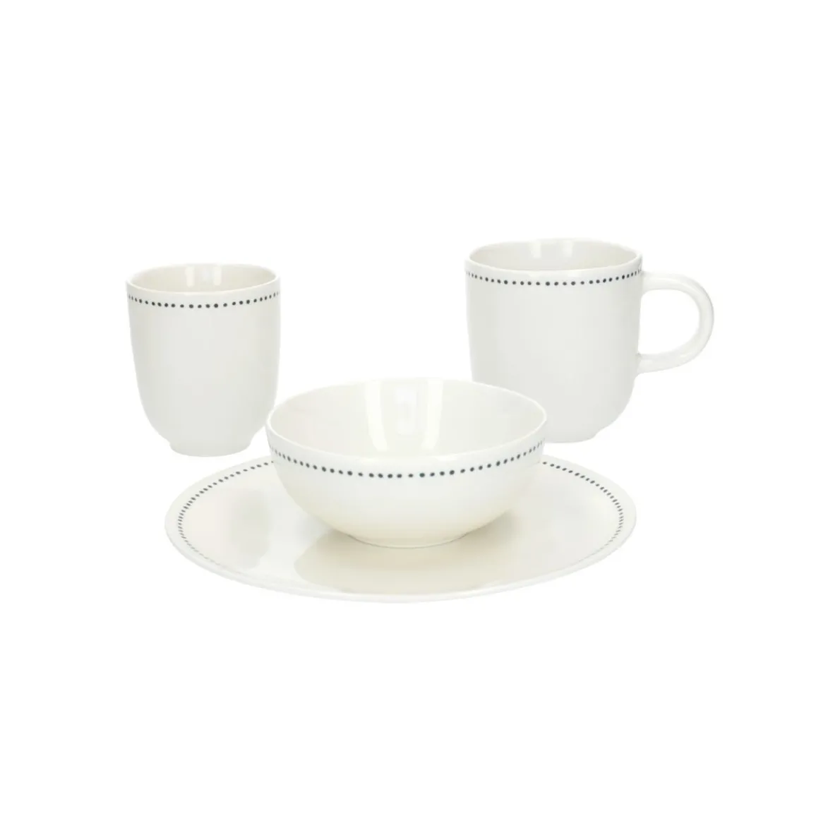 Beker met blauwe stip, organisch, porselein, Ø 7,6 cm