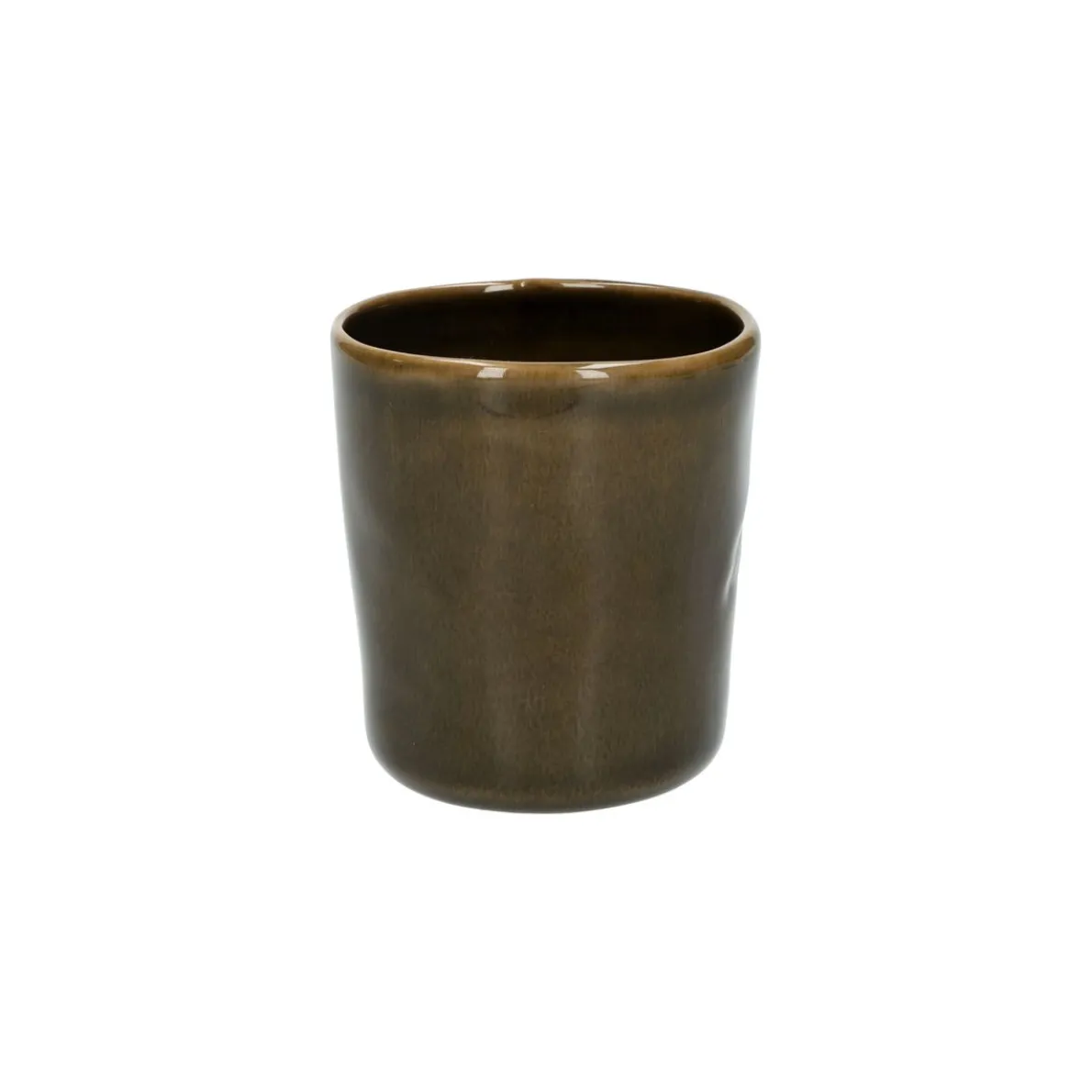 Beker, steengoed, donkergroen, Ø8 x 9,5 cm