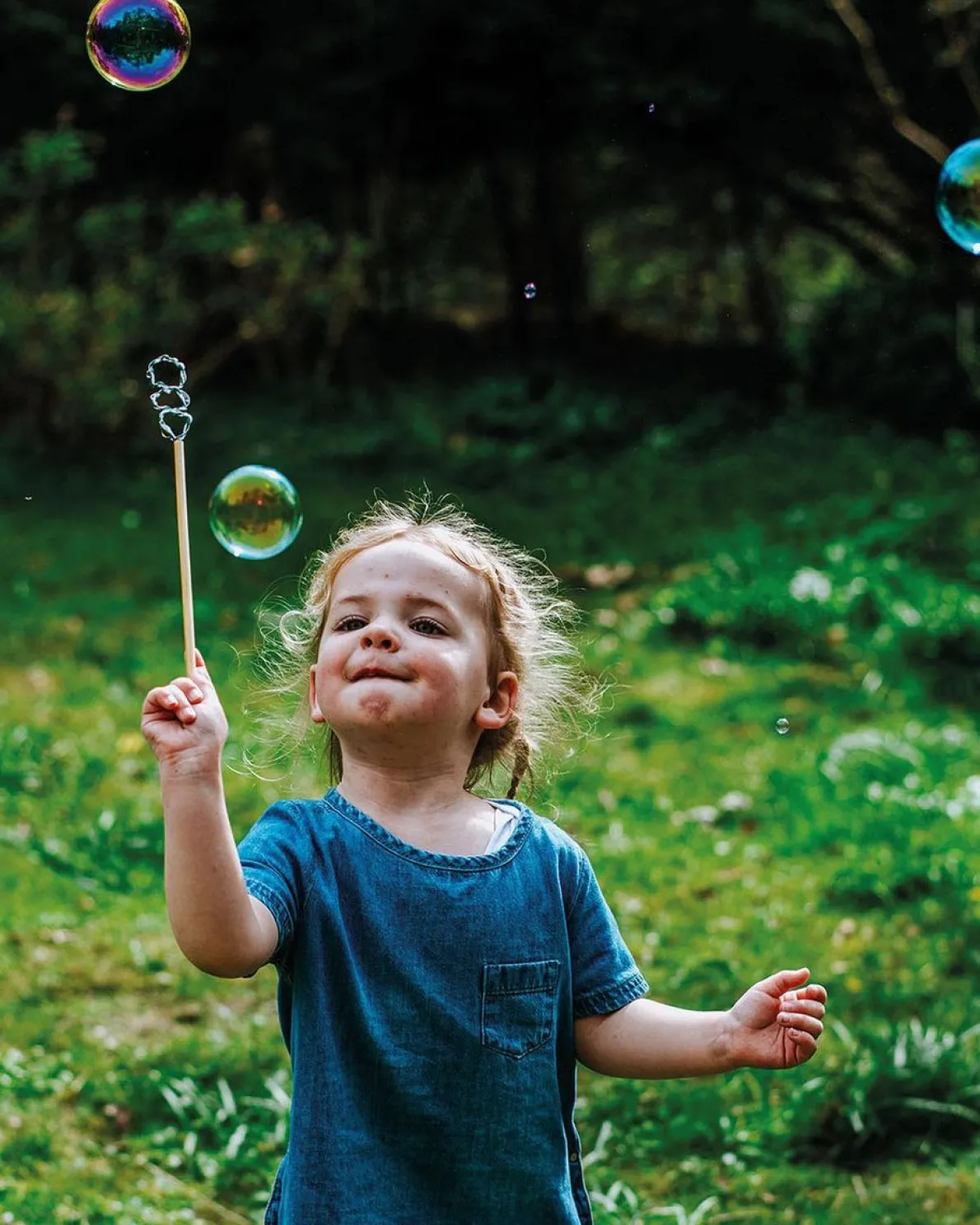 Bellenblaasstok, bamboe, geel