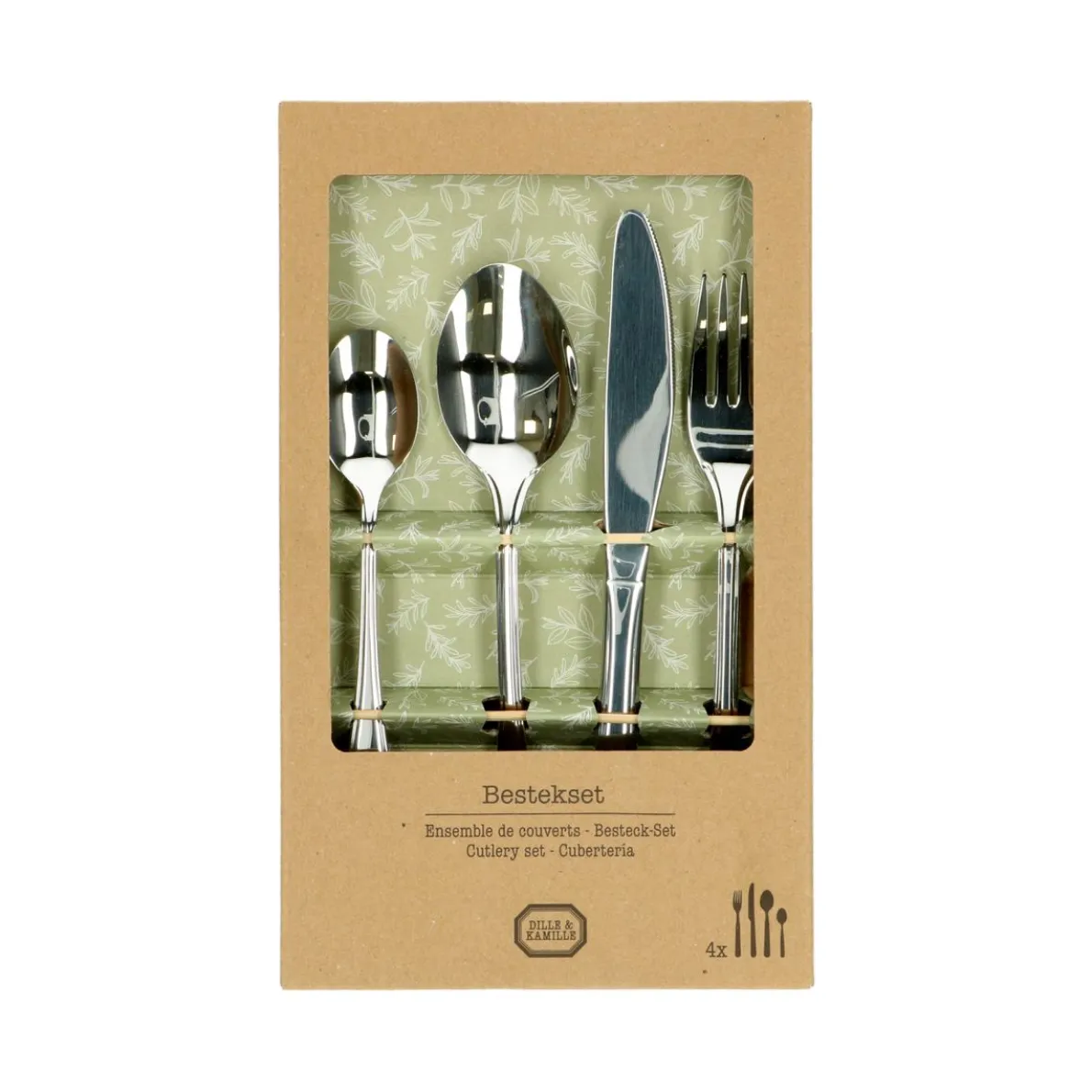 Bestekset ‘Nantes’, 16-delig, roestvrij staal