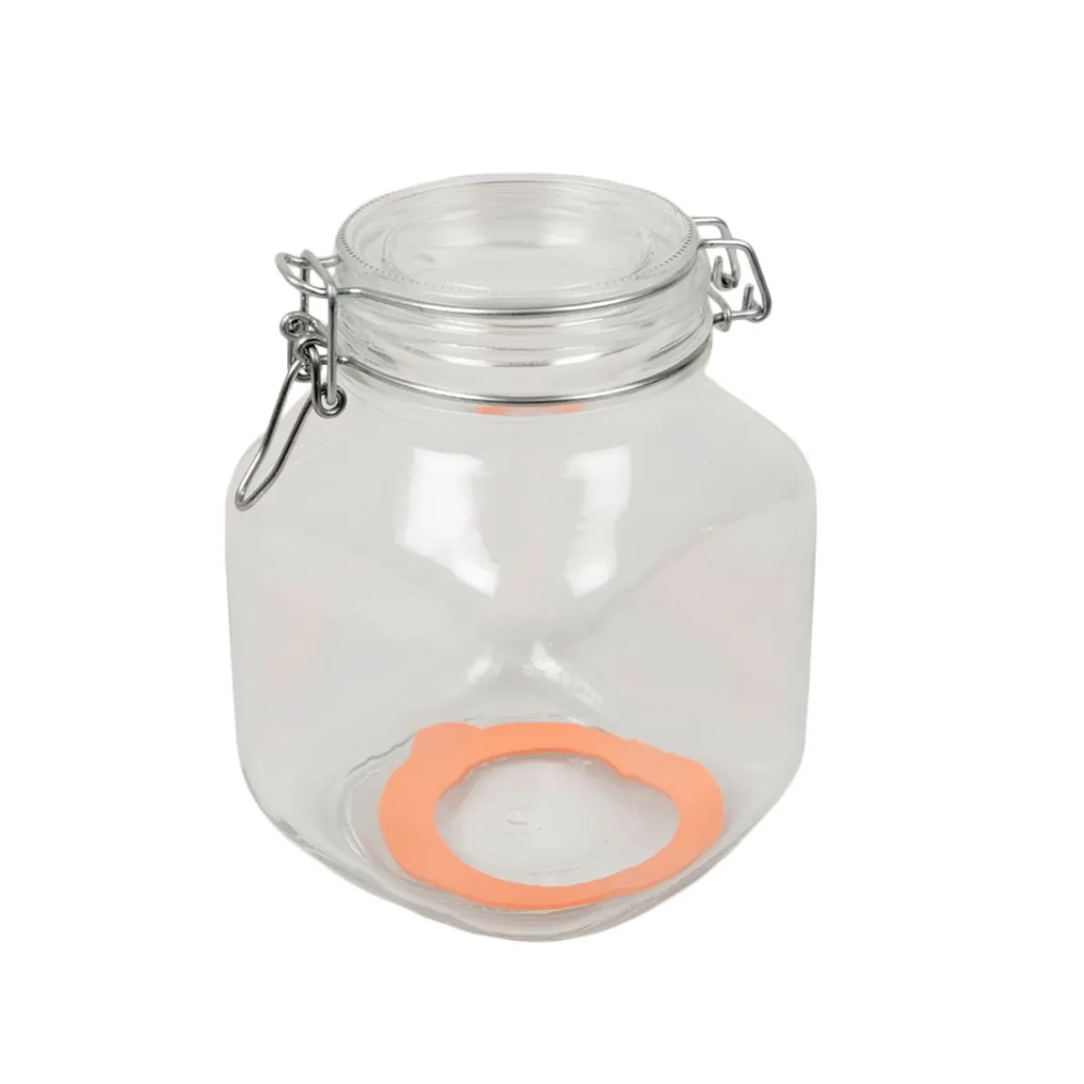 Beugelpot, glas, vierkant, 1 l