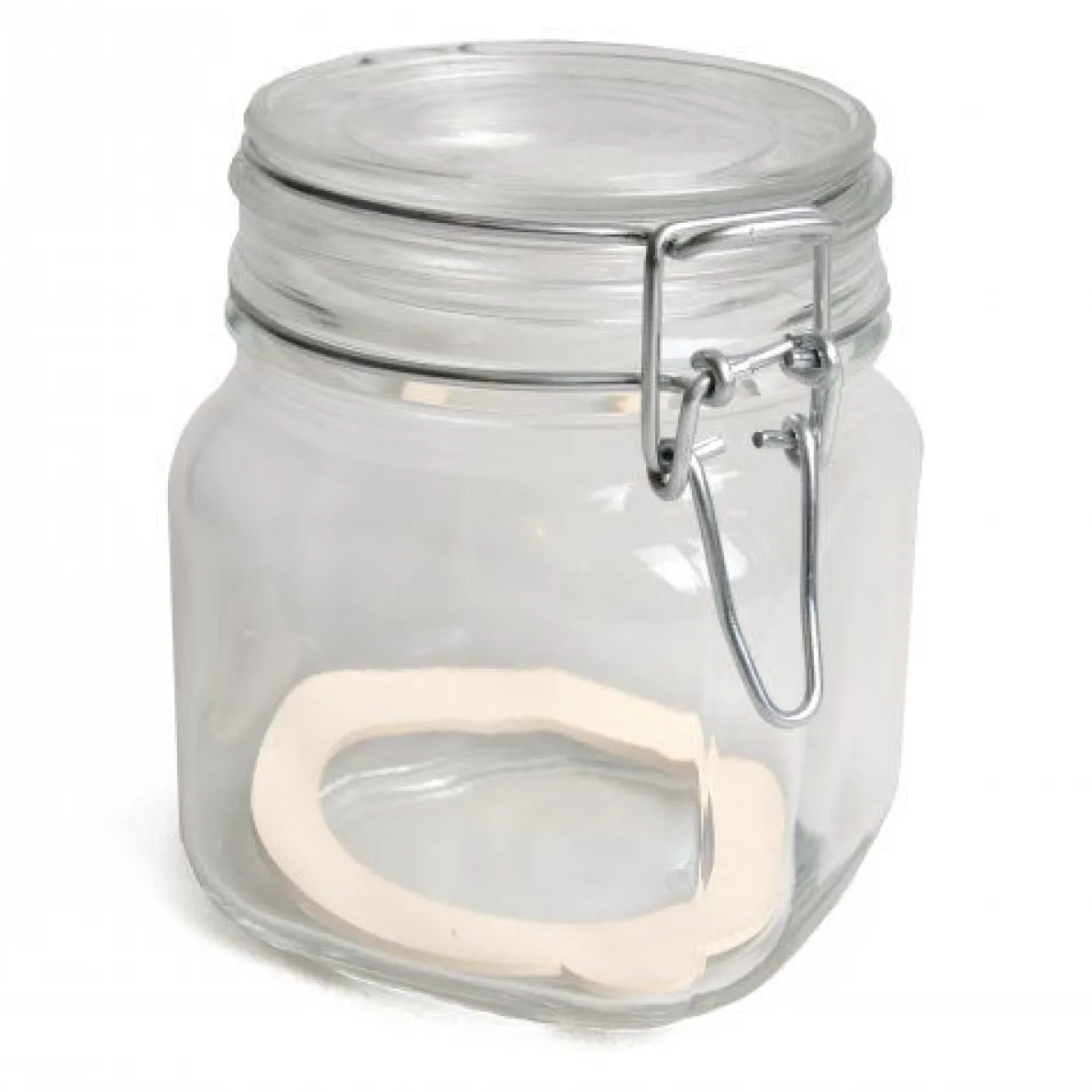 Beugelpot, glas, vierkant, 0,75 l