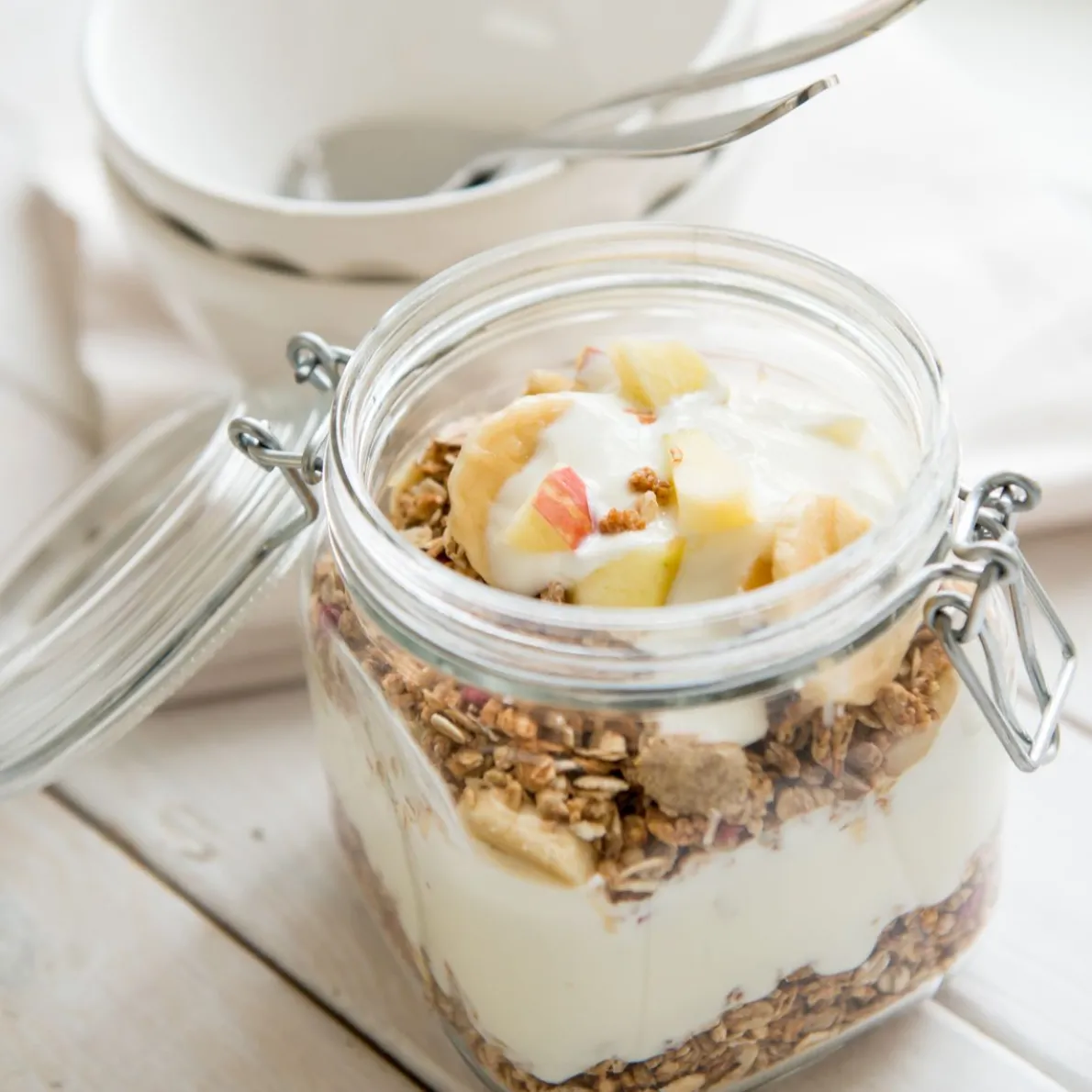 Beugelpot, glas, vierkant, 0,75 l