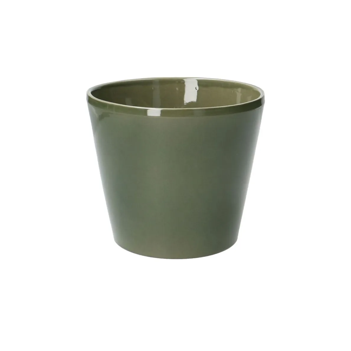 Bloempot, aardewerk, donkergroen, Ø 15,5 cm