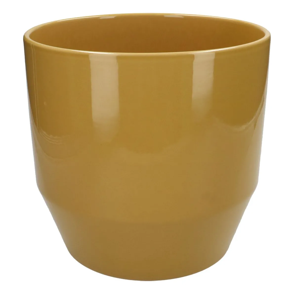 Bloempot, aardewerk, okergeel, Ø 23 cm