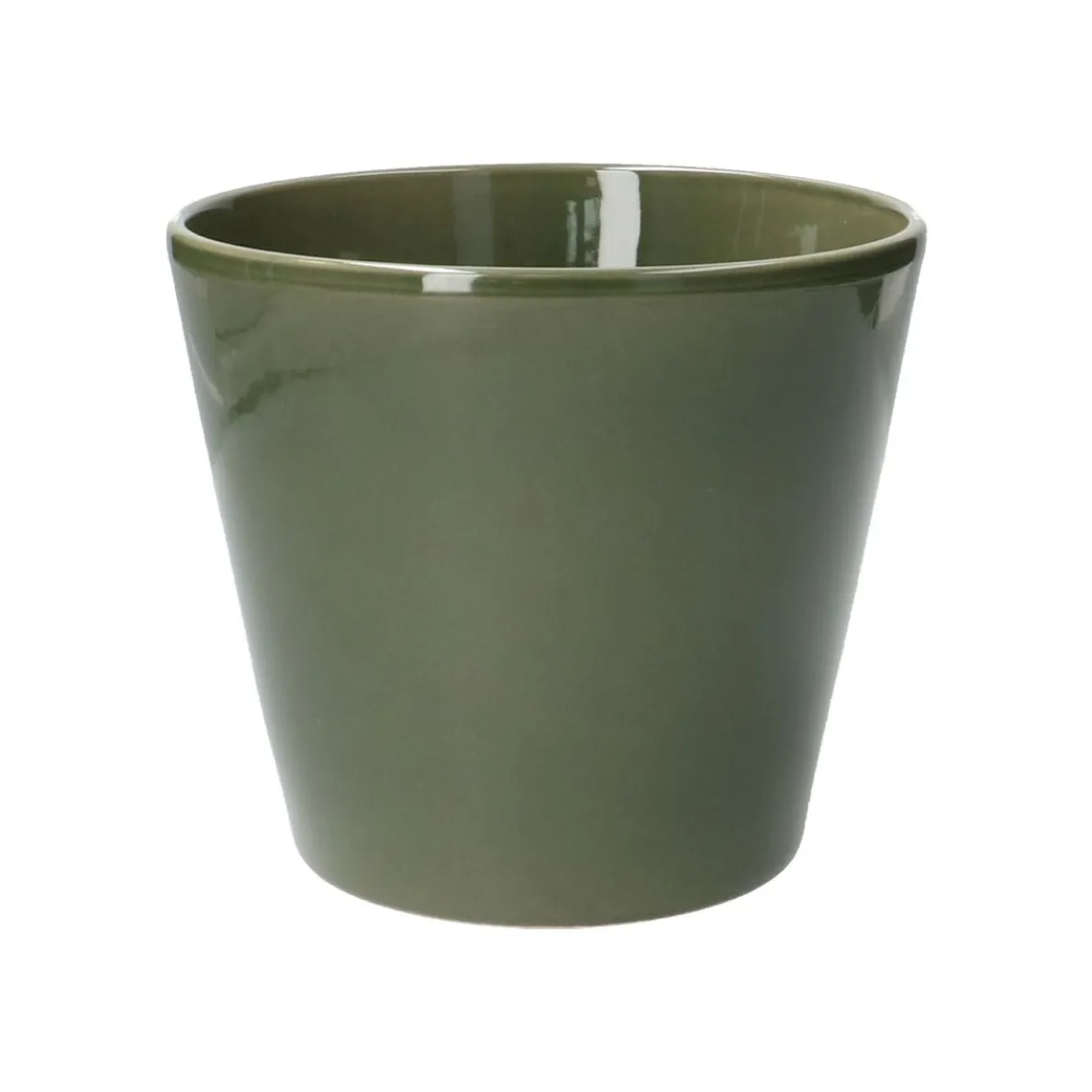 Bloempot, aardewerk, donkergroen, Ø 17,5 cm