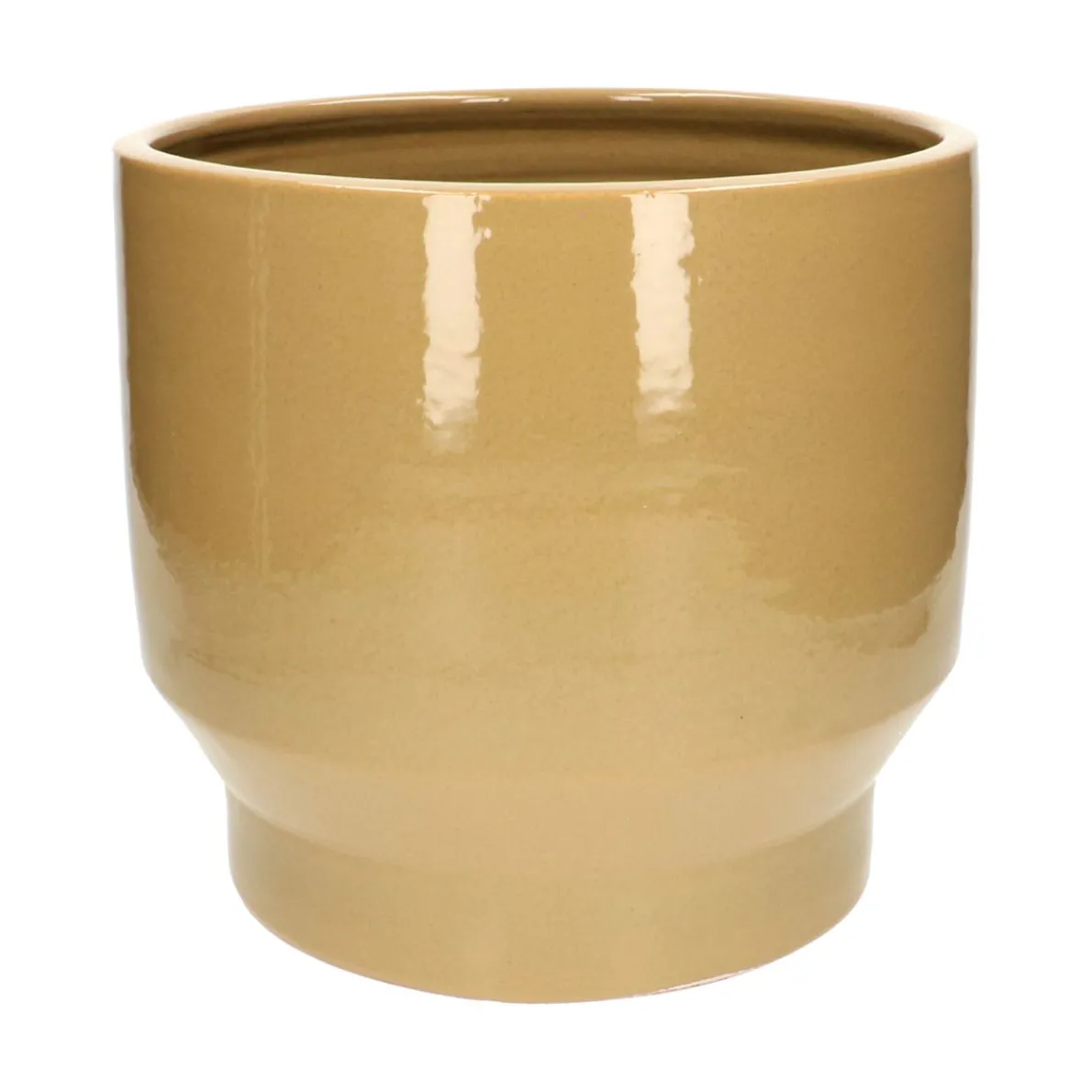 Bloempot 'Pato', aardewerk, karamel, Ø27 cm