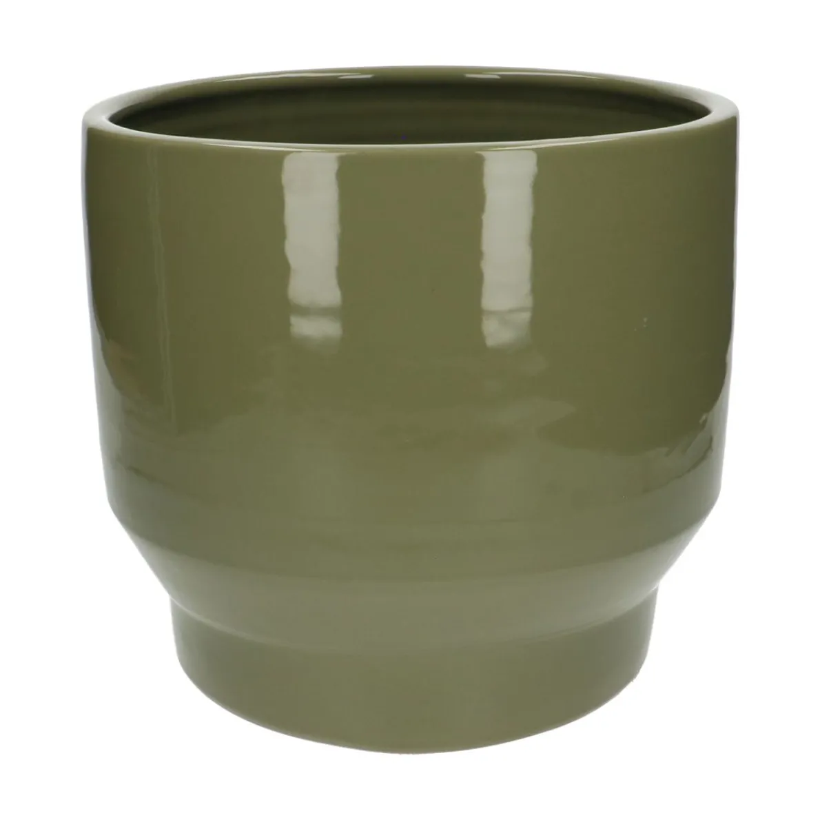 Bloempot 'Pato', aardewerk, saliegroen, Ø24 cm