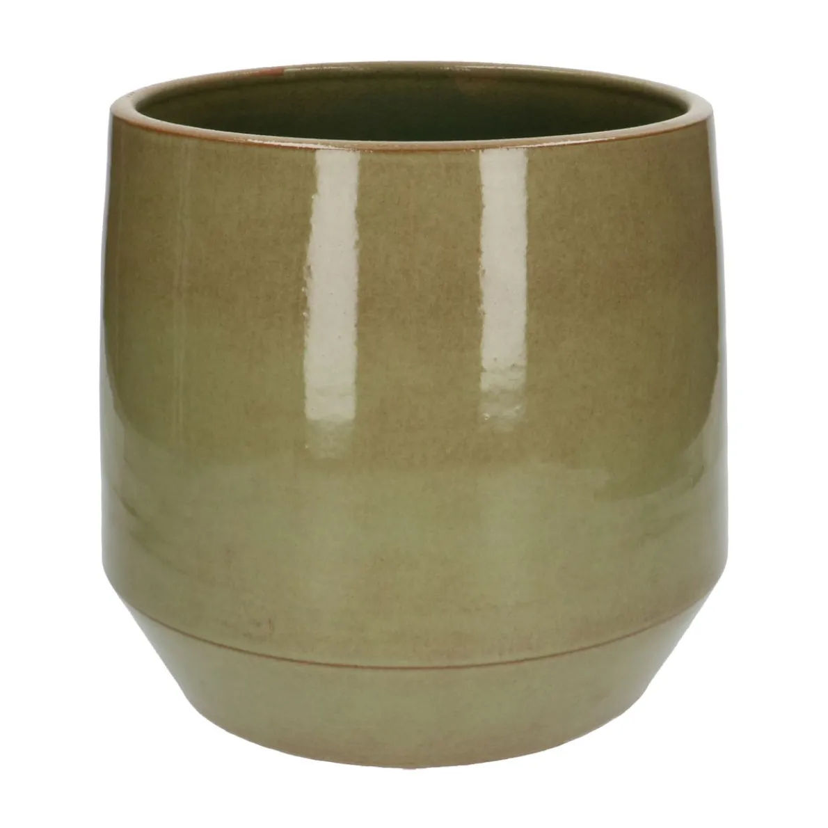 Bloempot, steengoed, groen, Ø 26 cm