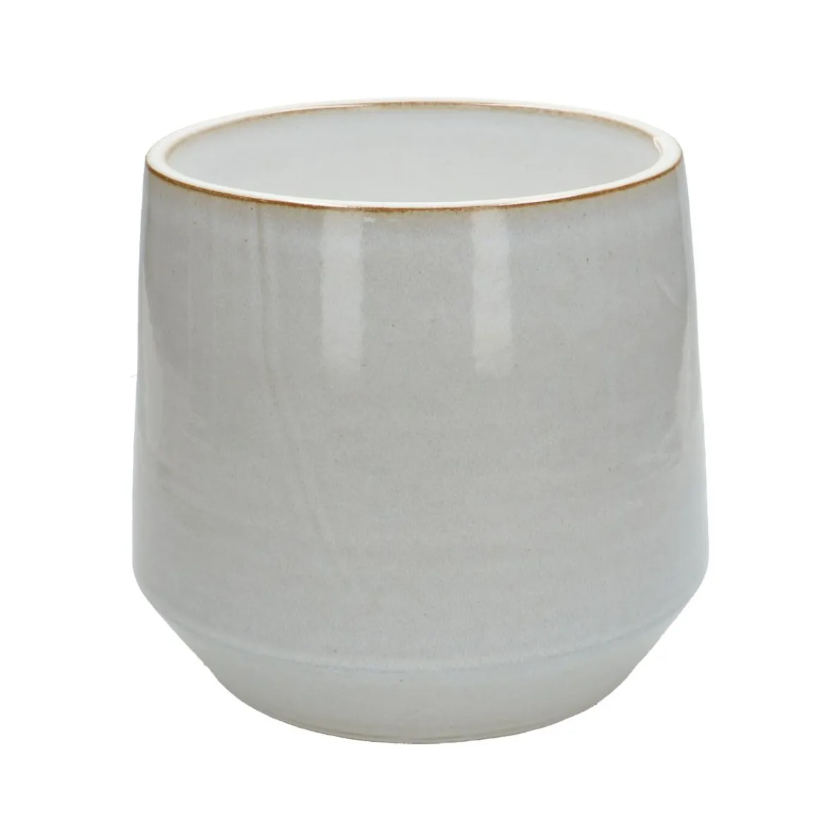 Bloempot, steengoed, wit, Ø 21 cm