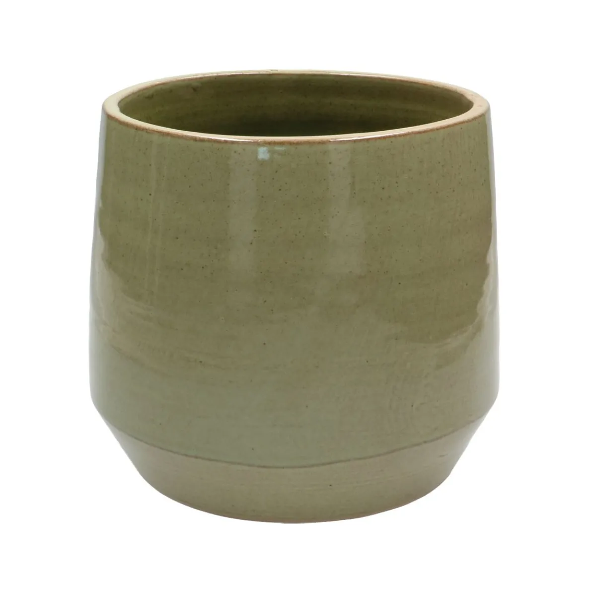 Bloempot, steengoed, groen, Ø 21 cm