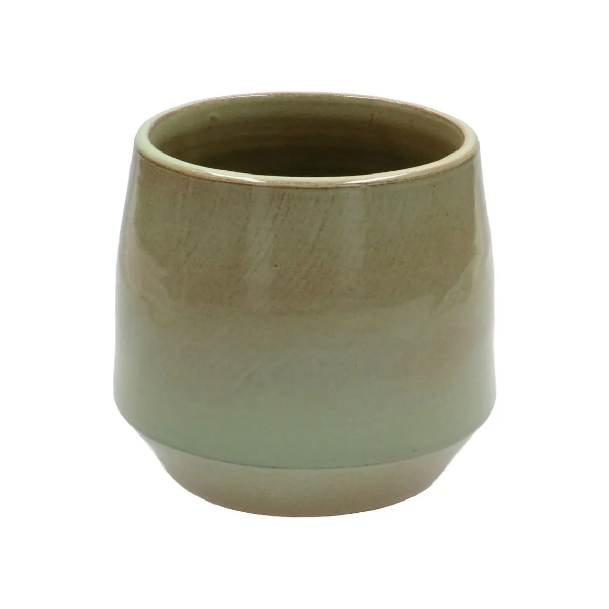 Bloempot, steengoed, groen, Ø 15 cm