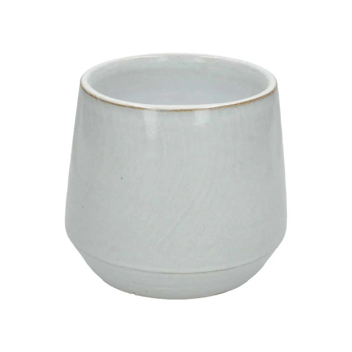 Bloempot, steengoed, wit, Ø 15 cm