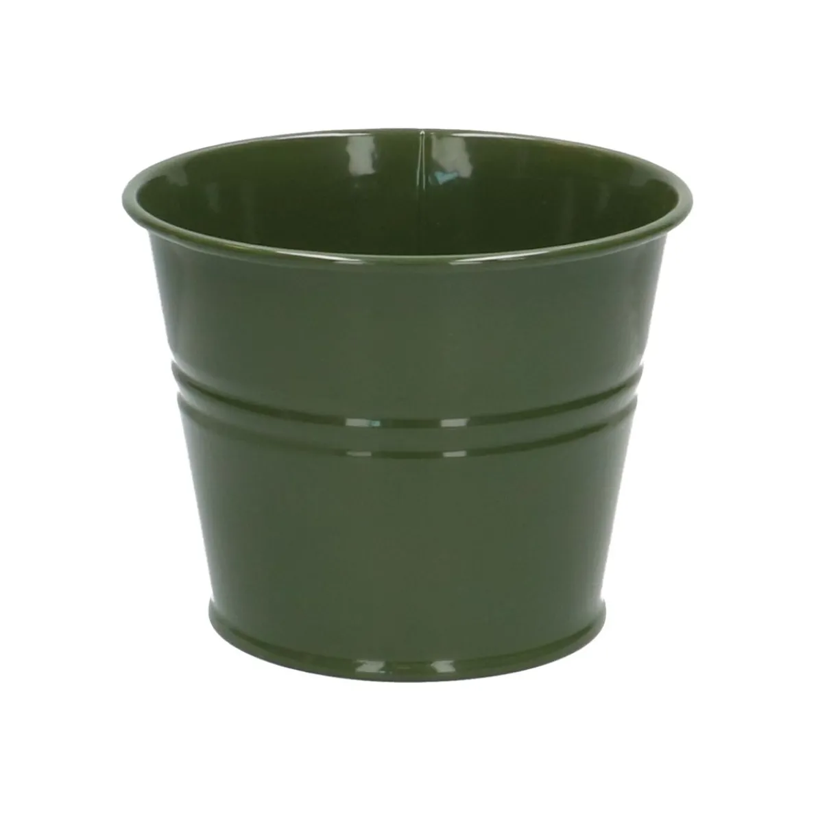 Bloempot, zink, donkergroen