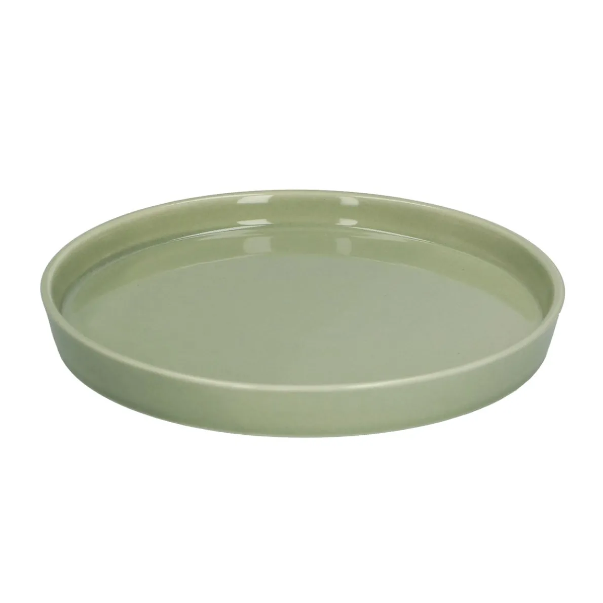 Bloempotschotel, porselein, zachtgroen, Ø 17,5 cm