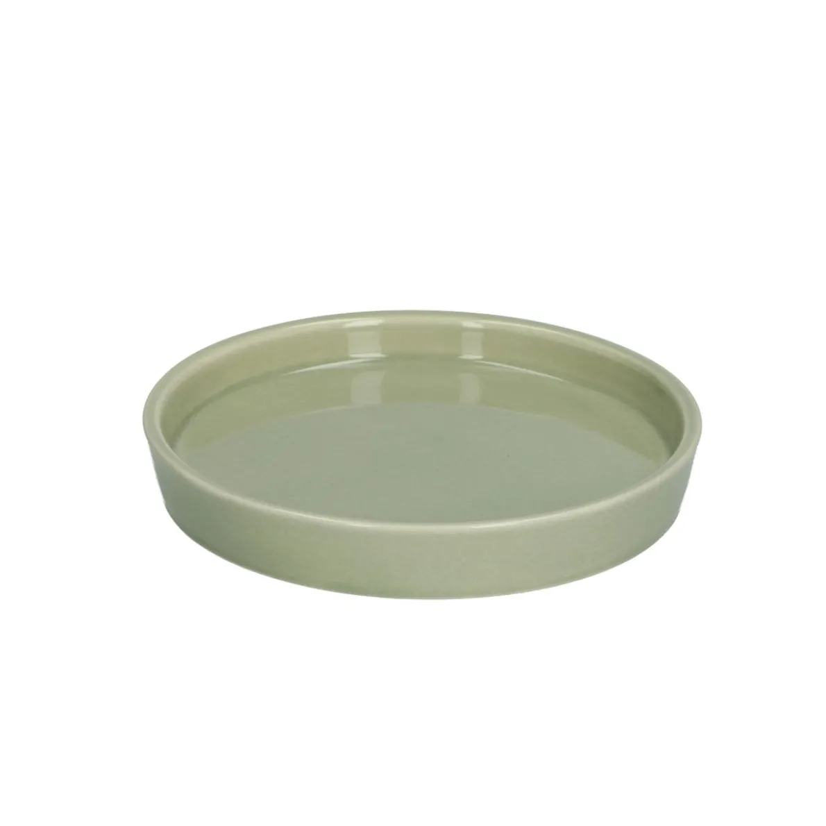 Bloempotschotel, porselein, zachtgroen, Ø 13,5 cm