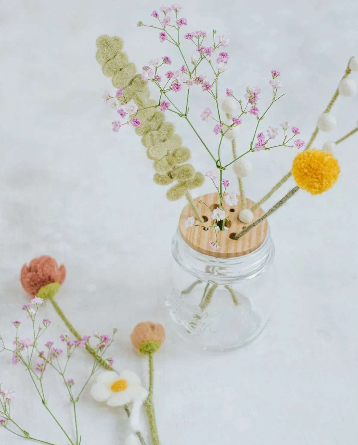 Bloemverdeler, rubberhout, Ø 10 cm