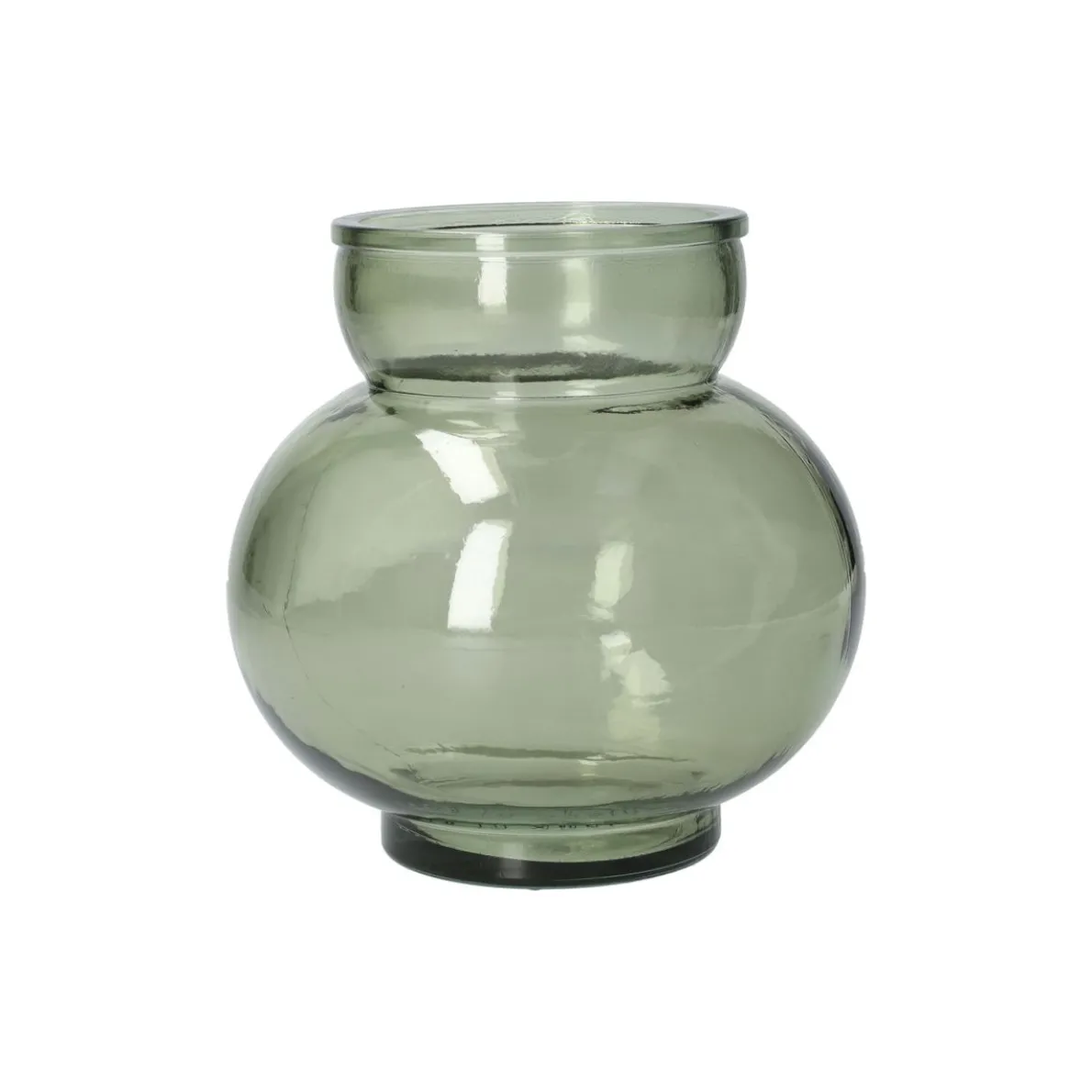 Bolvormige vaas, gerecycled glas, groen, Ø14,2 cm