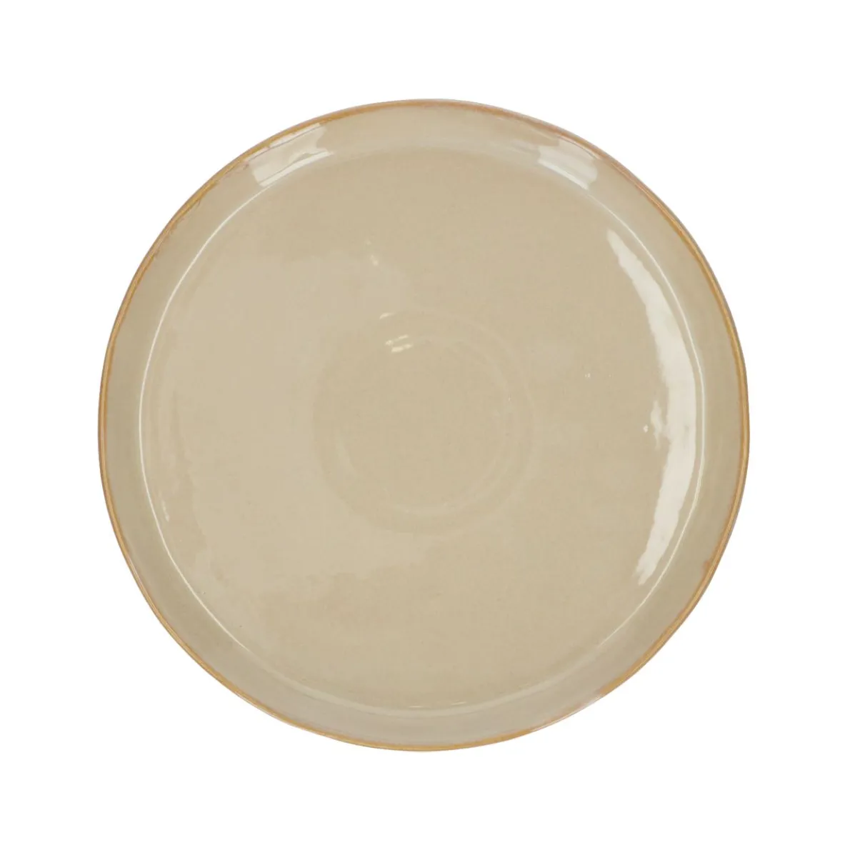 Bord reactief glazuur, steengoed, zand, Ø 26 cm
