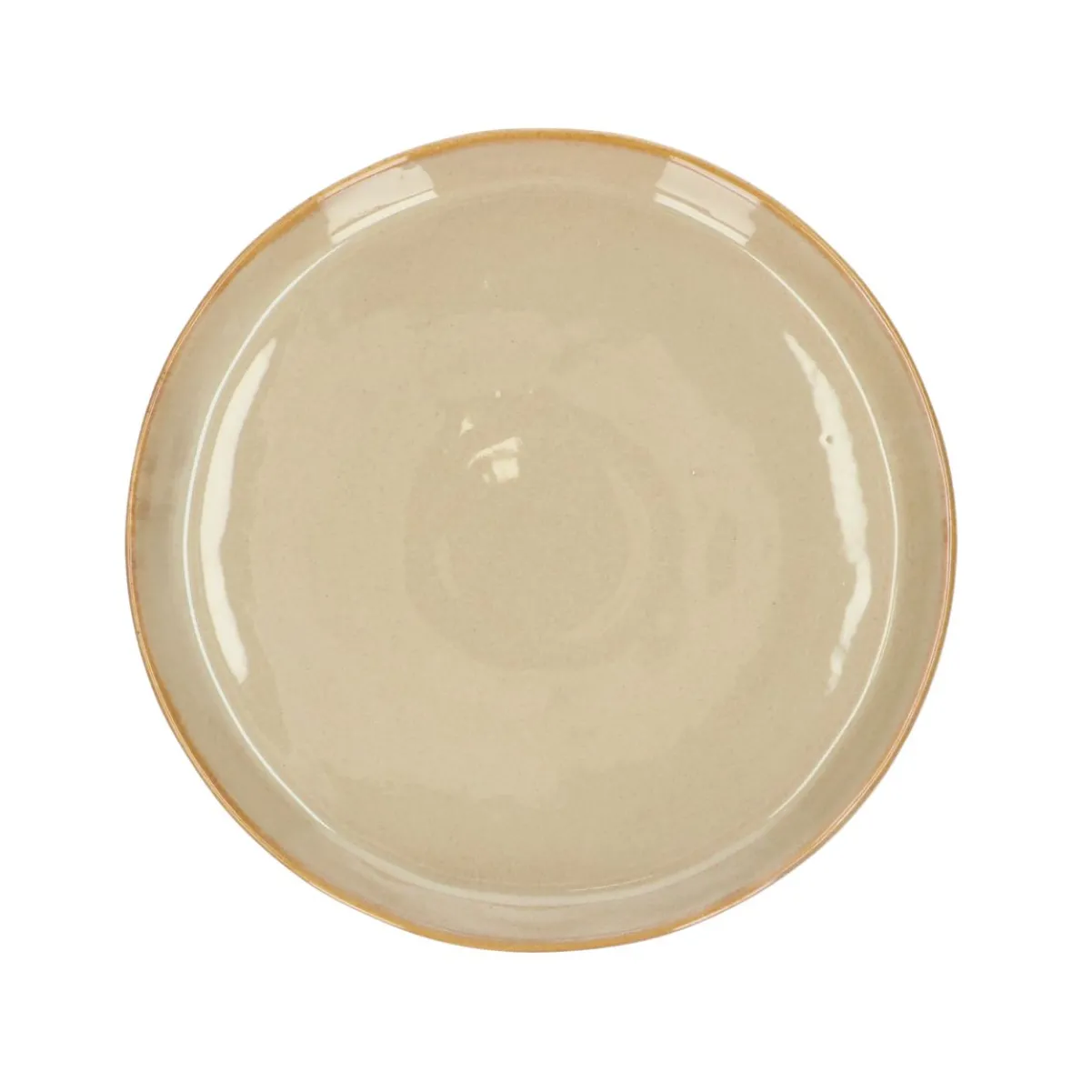 Bord reactief glazuur, steengoed, zand, Ø 20.5 cm