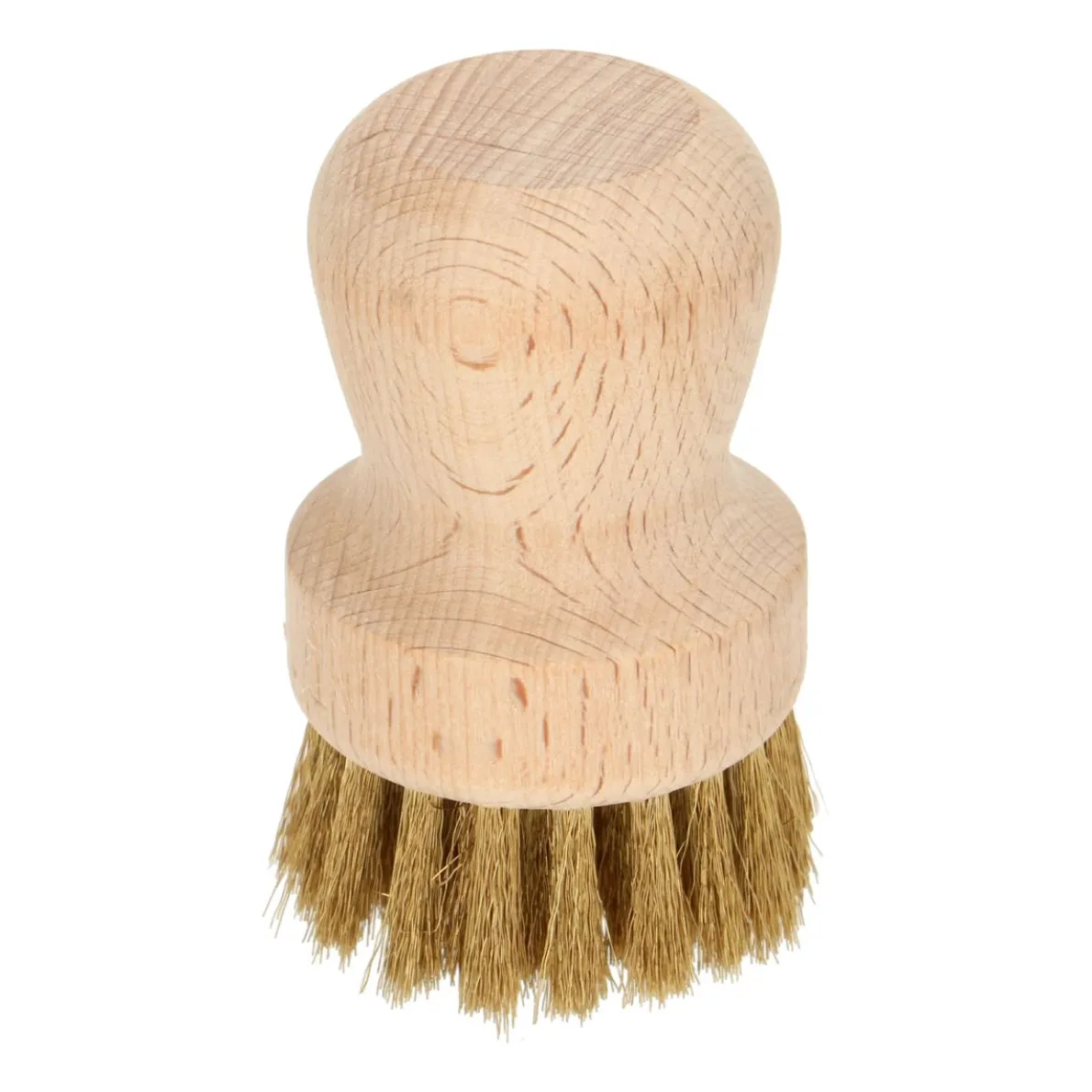 Borstel, rond, beukenhout en messingdraad