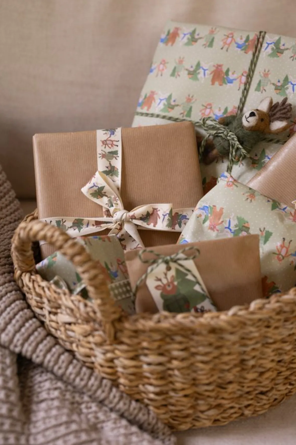 Cadeaulabels, winterbos, papier, 10 stuks