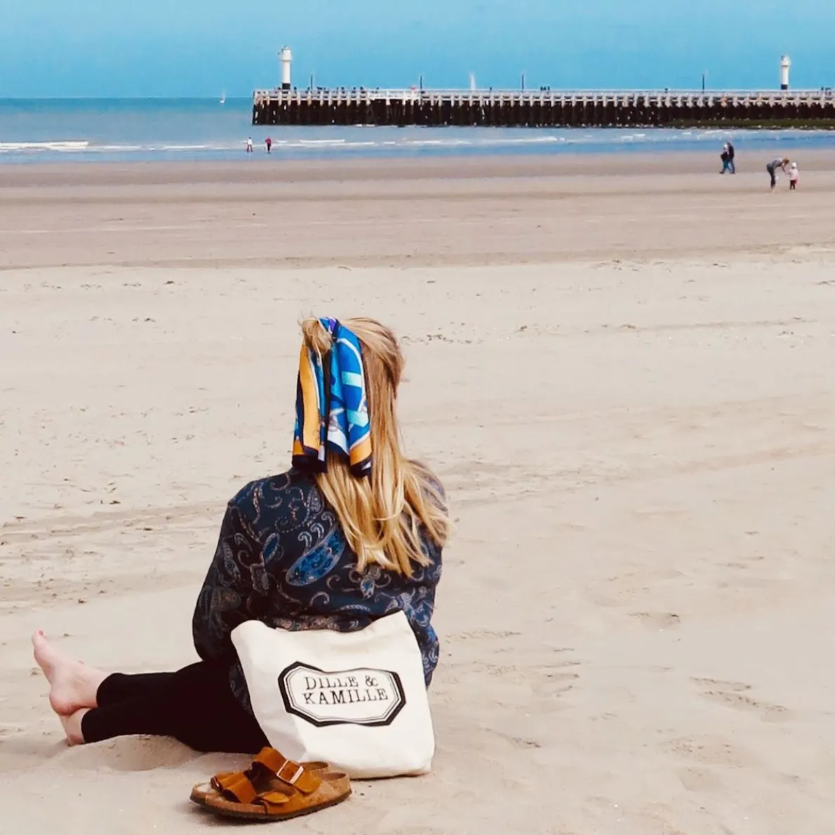 Canvas tas, Dille & Kamille, bio-katoen, groot, 42 x 50 x 10 cm