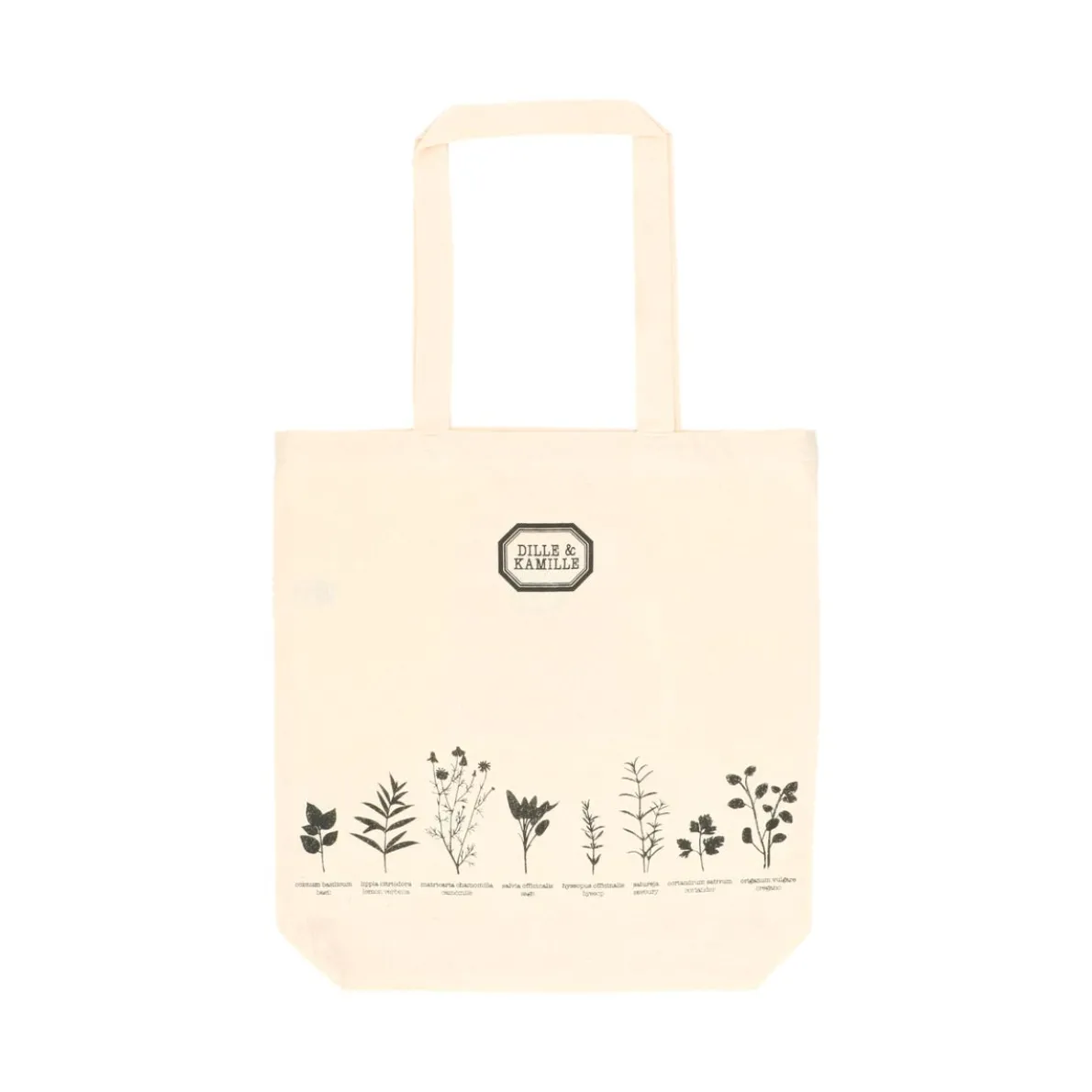 Canvas tas, Dille & Kamille, bio-katoen, keukenkruiden,38 x 38 cm