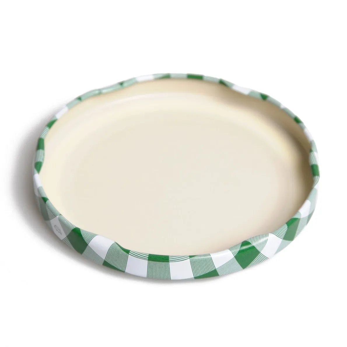 Deksel, groen/wit geruit, voor inmaakpot glad en inmaakpot met facetten
