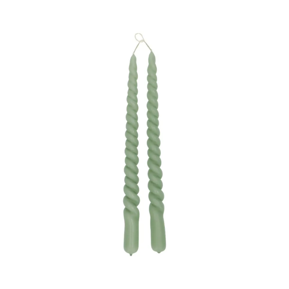Dinerkaars gedraaid, celadon groen, 29 cm, set van 2