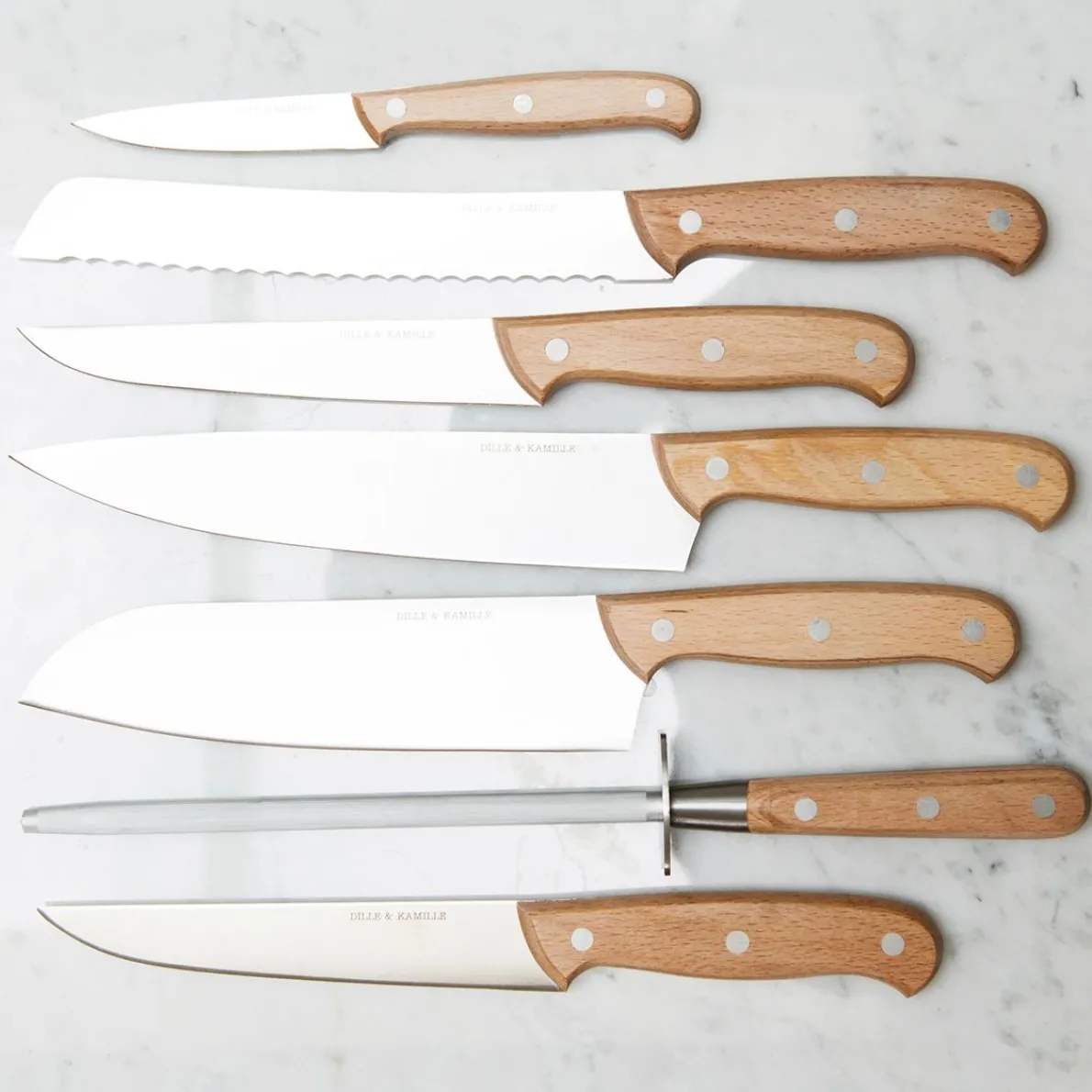 D&K Koksmes, beukenhouten handvat, 33 cm