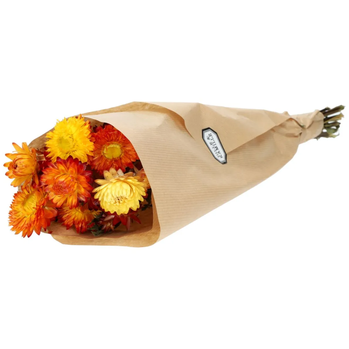 Droogbloemen, helychrisum, oranje