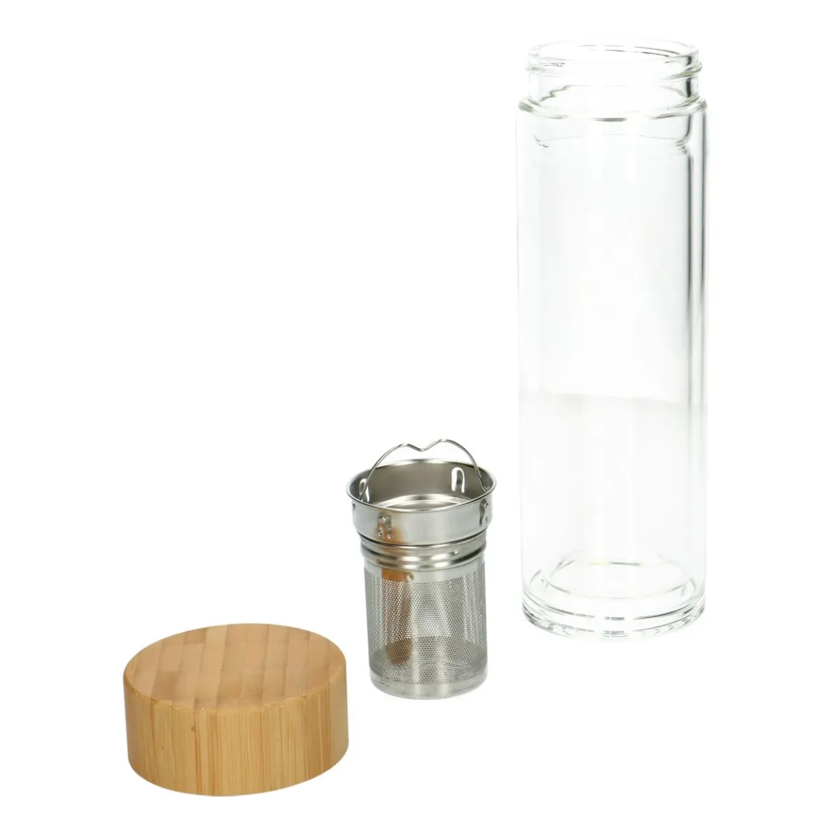 Dubbelwandige infusiefles, hittebestendig glas, 400 ml