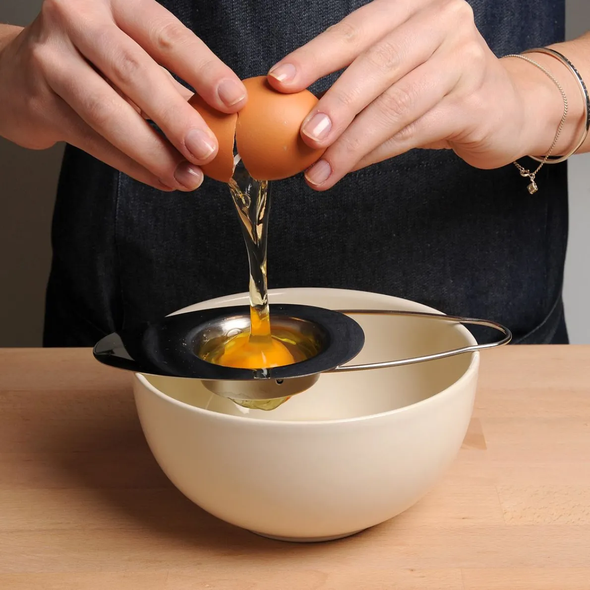 Eierscheider, roestvrij staal