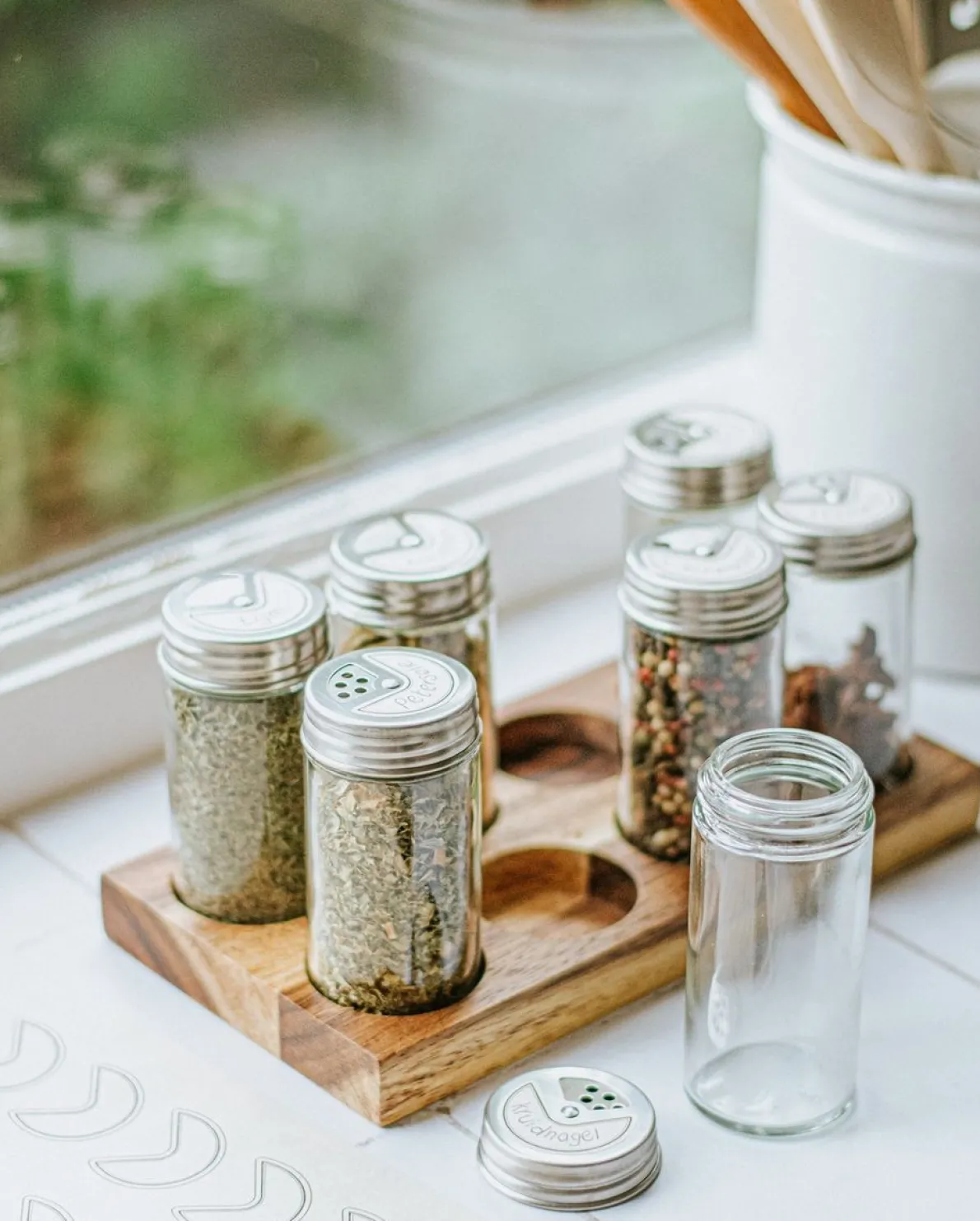 Etiketten voor kruidenpotje met strooidop, zelfklevend
