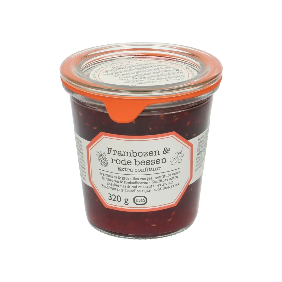 Extra-confituur, frambozen & bessen, 320 gram