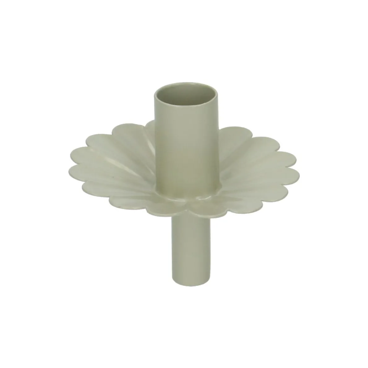 Fleskandelaar, geschulpt, groen, metaal