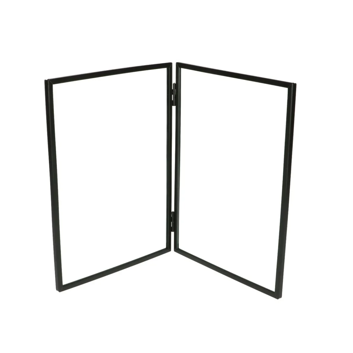 Fotolijstje tweeluik, metaal, zwart, 2x 10 x 15 cm