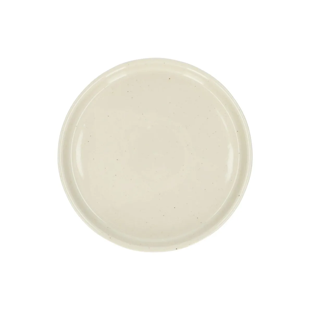 Gebaksbord, steengoed, beige, spikkel, Ø 15 cm