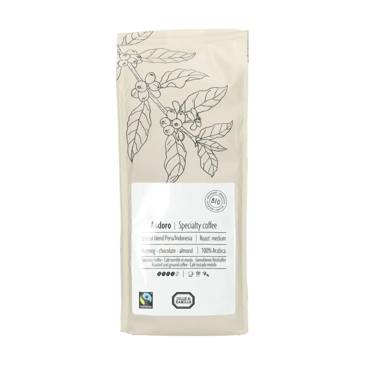 Gemalen koffie, biologisch, Andoro Peru/Indonesië, 250 gram