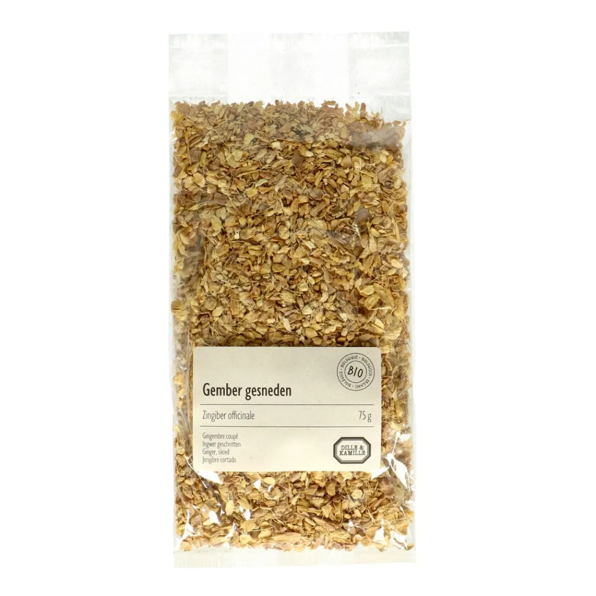 Gemberwortel gesneden, biologisch, 75 g