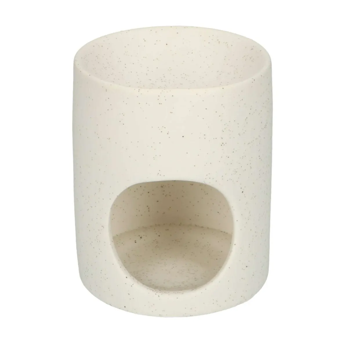 Geurbrander, keramiek, wit gespikkeld, Ø 8 x 10 cm