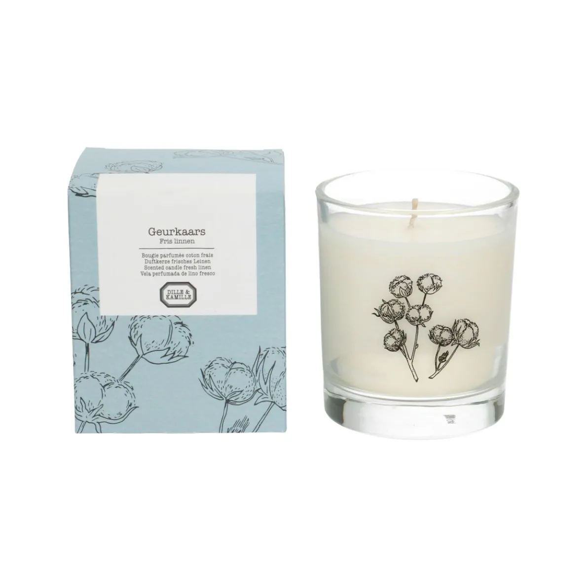 Geurkaars, fris linnen, 210 gram