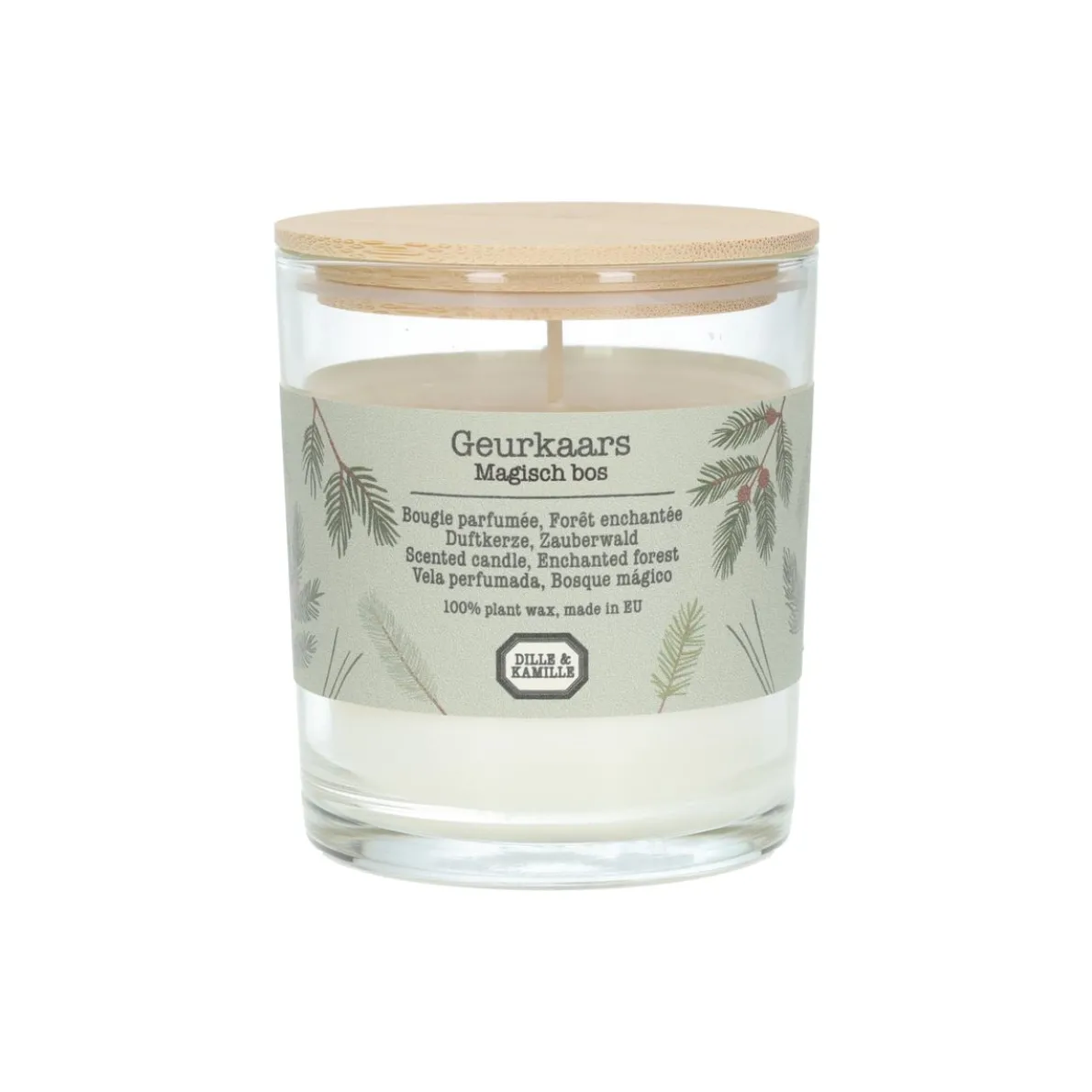 Geurkaars, magisch bos, 140 gram, ca. 25 branduren