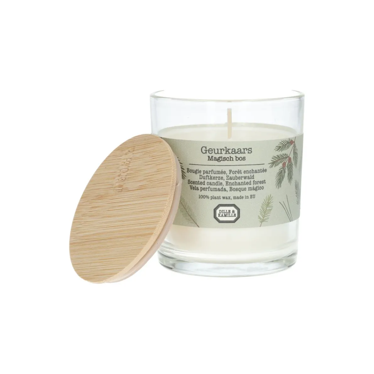 Geurkaars, magisch bos, 140 gram, ca. 25 branduren